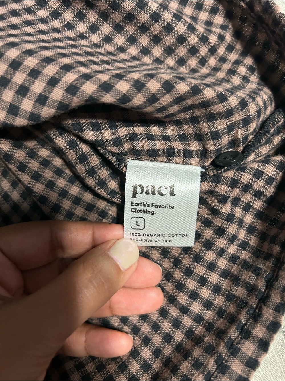 Pact Brown Check Henley Cami - Picture 4 of 4